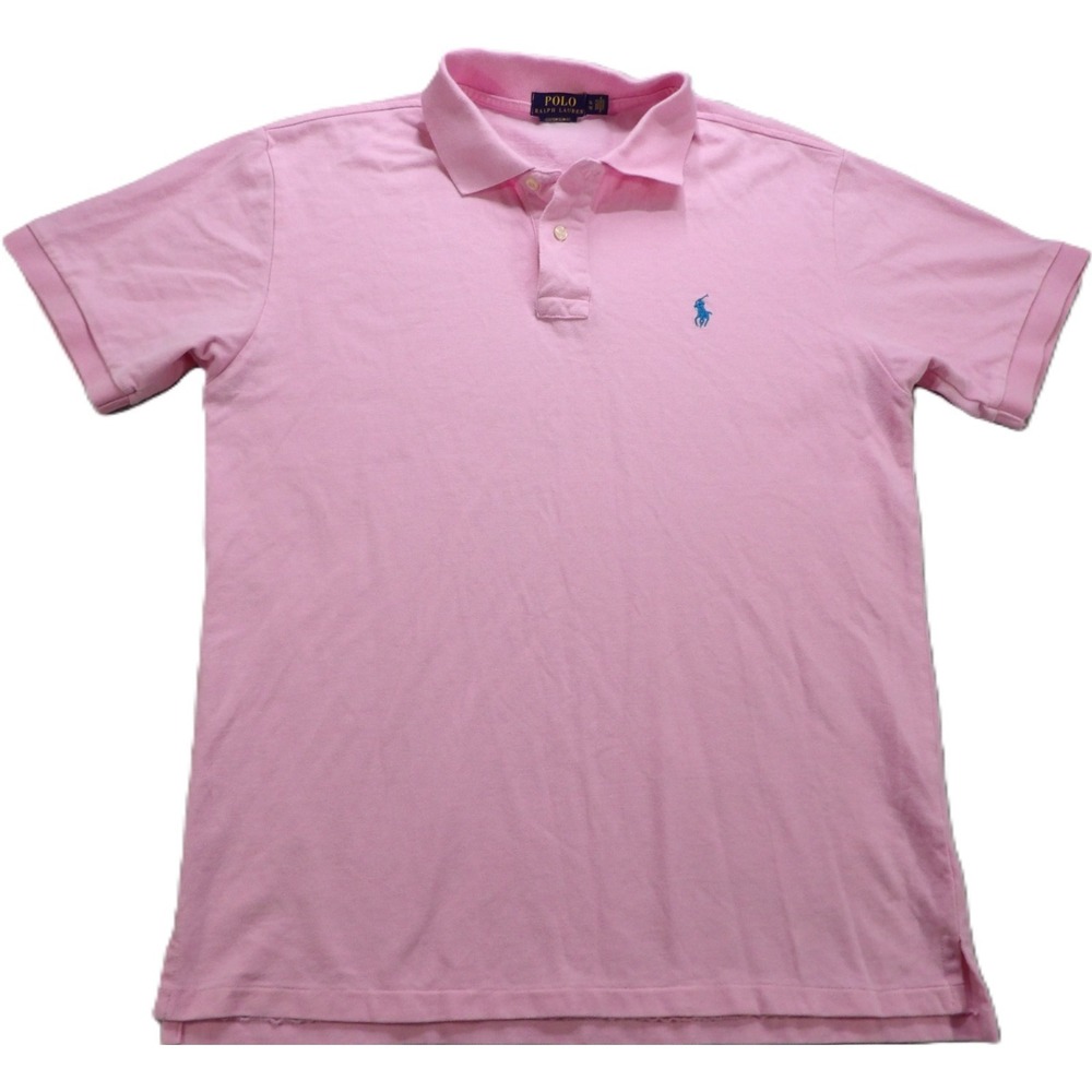 Polo Ralph Lauren Custom Slim Fit Pique Cotton Men XL SS Pink Short Sleeve Shirt